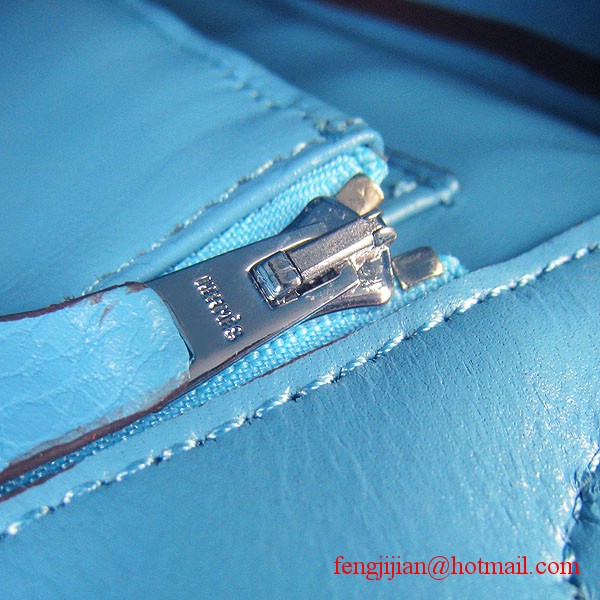 Hermes Birkin 30cm Togo Leather Bag Light Blue 6088